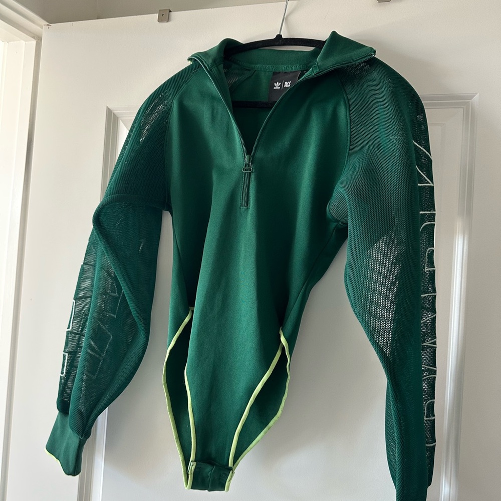 Adidas IVYPARK Forest Green Zip-Up Bodysuit Top